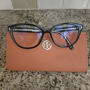 Tory Burch Black Cat-Eye Sunglasses with Case